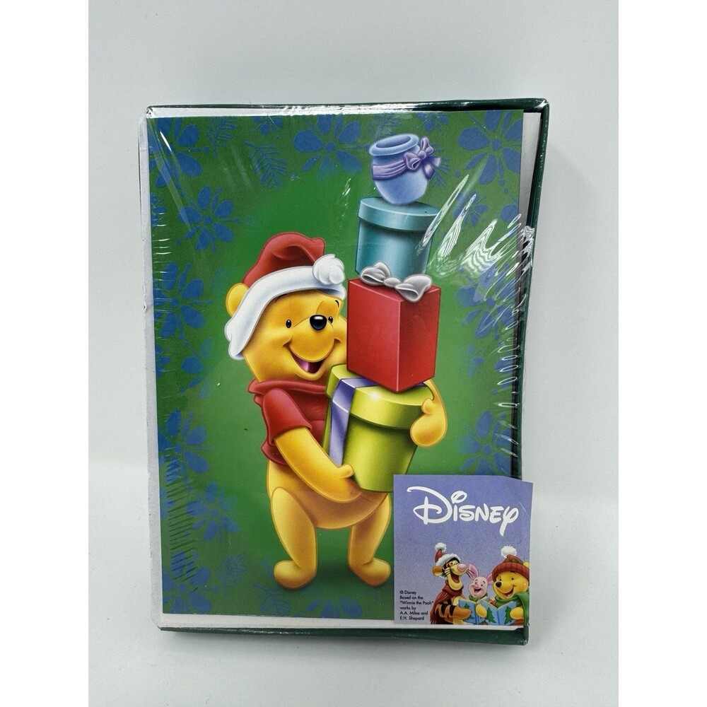 Vintage Disney Winnie the Pooh Christmas Cards “Happy Holidays!” 10 Count NEW